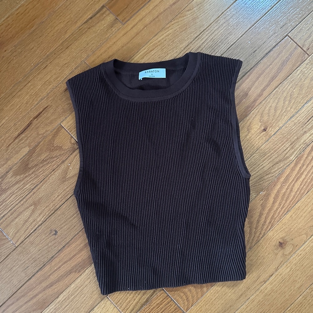 Aritzia Ribbed Sleeveless Tank - Brown